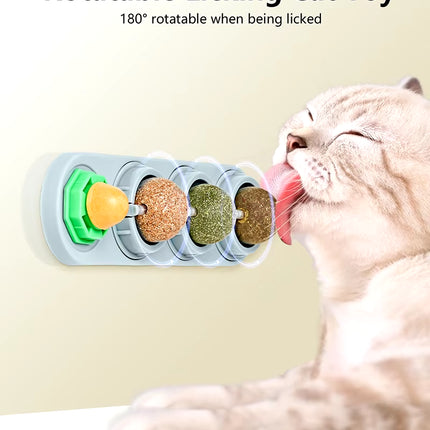 Catnip Toys Silvervine Balls Teeth Cleaning Dental Wall Treats Extra Cat Energy Ball Edible Cats Lick Healthy Kitten Chew