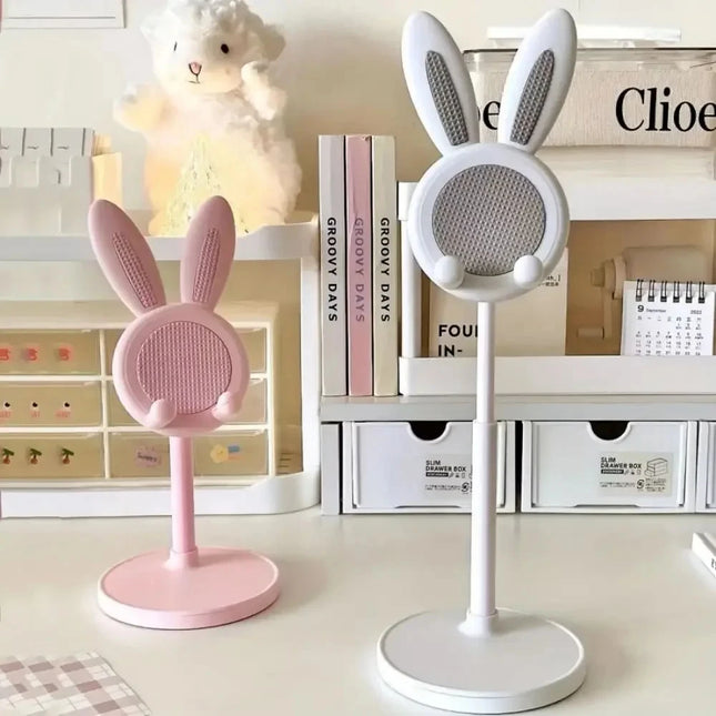 Cute Cartoon Bunny Phone Stand Adjustable Multifunction Desk Stretch Phone Holder for Iphone Ipad Tablet Flexible Smart Cell