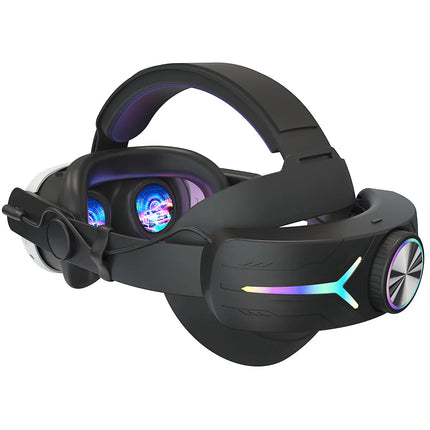 RGB Adjustable VR Head Strap 8000Mah Rechargeable Alternative Head Strap Comfort Reduce Face Pressure for  Quest 3 Headset