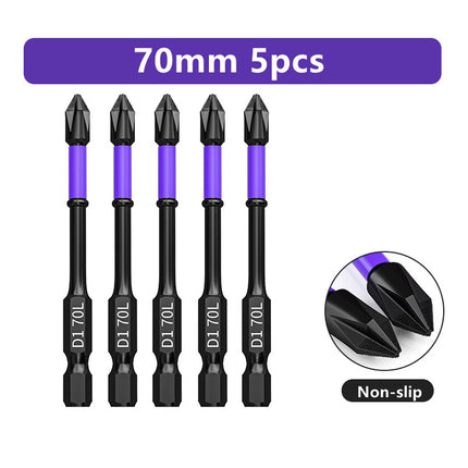 D1 Anti-Slip and Shock-Proof Bits Screwdriver Bits,High Hardness Strong Magnetic 25/50/65/70/90/150Mm PH2 Screwdriver Set