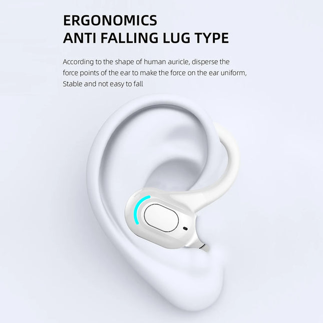 Waterproof Single Ear Earbuds Bluetooth-Compatible 5.2 Wireless Business Headset