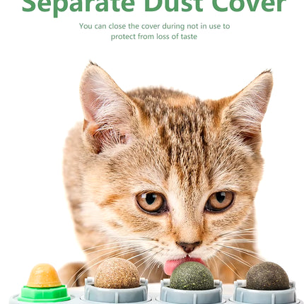 Catnip Toys Silvervine Balls Teeth Cleaning Dental Wall Treats Extra Cat Energy Ball Edible Cats Lick Healthy Kitten Chew