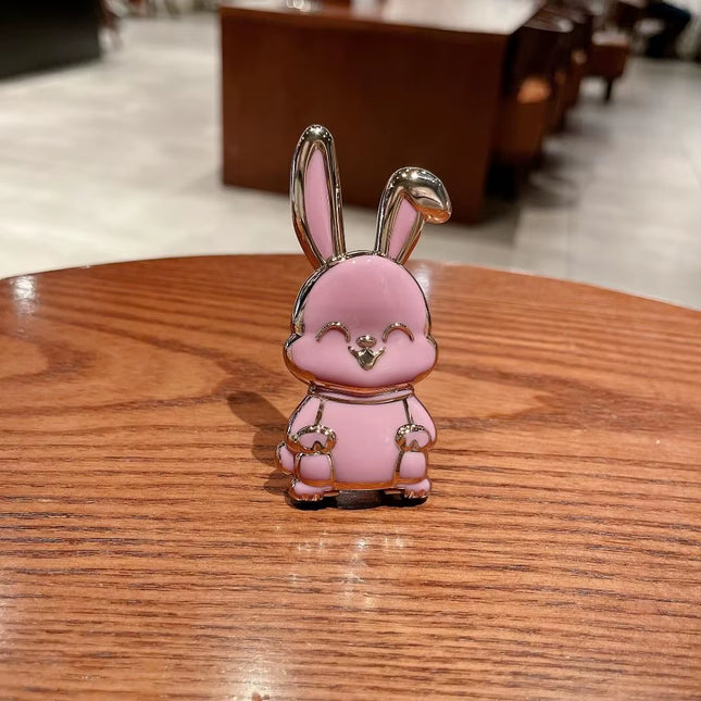 Bunny Finger Ring Holder Mobile Phone Mini Pull Rod Foldable Phone Finger Ring Holder Lazy Phone Back Sticker Pad Phone Kickstan