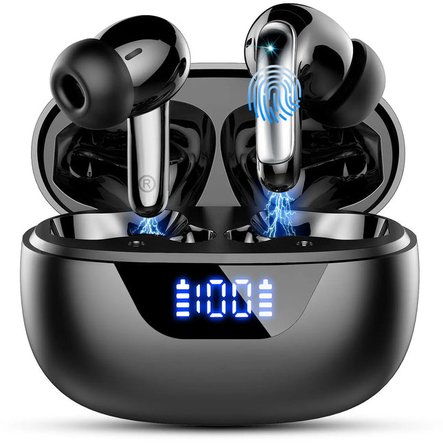 Wireless Headphones,Bluetooth 5.3 Stereo Earphones in Ear with 4 ENC Mic Clear Calls,Noise Cancelling Ear Buds,48H Battery Life.