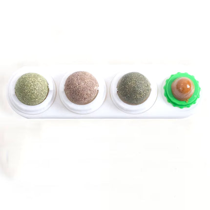 Catnip Toys Silvervine Balls Teeth Cleaning Dental Wall Treats Extra Cat Energy Ball Edible Cats Lick Healthy Kitten Chew