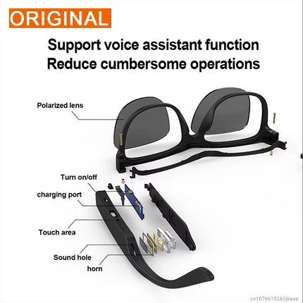 Lenovo Sport C8 Smart Glasses Headset Wireless Bluetooth Sunglasses Earphone