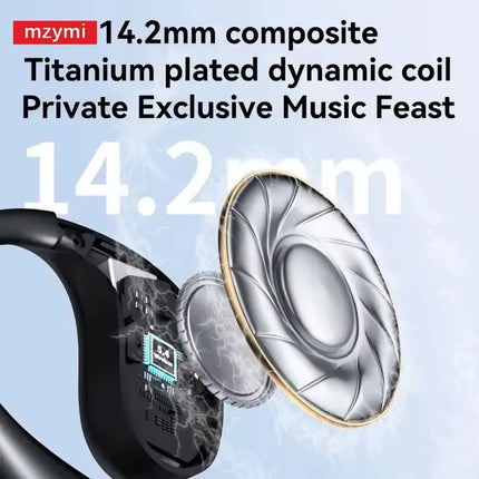 Mzymi Q39 Wireless Earhook Earphone Bluetooth5.4 ENC Call Noise Reduction Headphone LED Digital Display Headset for Android IOS