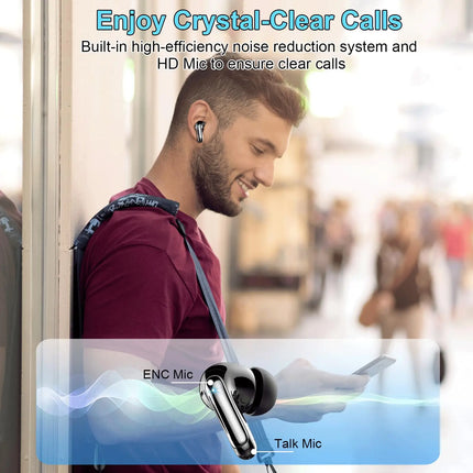 Wireless Headphones,Bluetooth 5.3 Stereo Earphones in Ear with 4 ENC Mic Clear Calls,Noise Cancelling Ear Buds,48H Battery Life.
