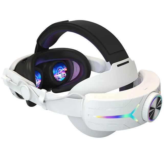 RGB Adjustable VR Head Strap 8000Mah Rechargeable Alternative Head Strap Comfort Reduce Face Pressure for  Quest 3 Headset