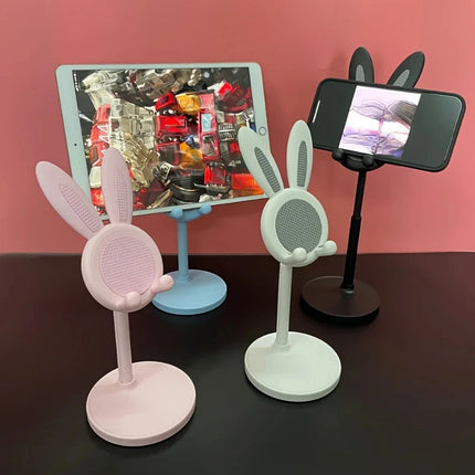 Cute Cartoon Bunny Phone Stand Adjustable Multifunction Desk Stretch Phone Holder for Iphone Ipad Tablet Flexible Smart Cell