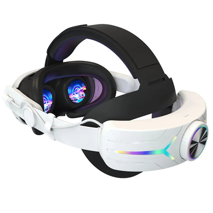 RGB Adjustable VR Head Strap 8000Mah Rechargeable Alternative Head Strap Comfort Reduce Face Pressure for  Quest 3 Headset