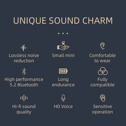 Waterproof Single Ear Earbuds Bluetooth-Compatible 5.2 Wireless Business Headset