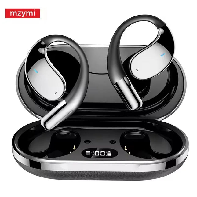 Mzymi Q39 Wireless Earhook Earphone Bluetooth5.4 ENC Call Noise Reduction Headphone LED Digital Display Headset for Android IOS